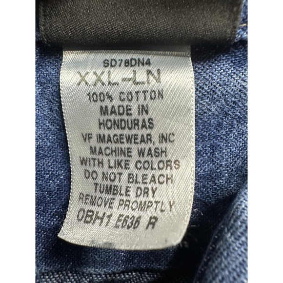 Red Kap Denim Shirt Mens 2XL Button Down Western Fort Worth Embroidered Workwear - Picture 3 of 9